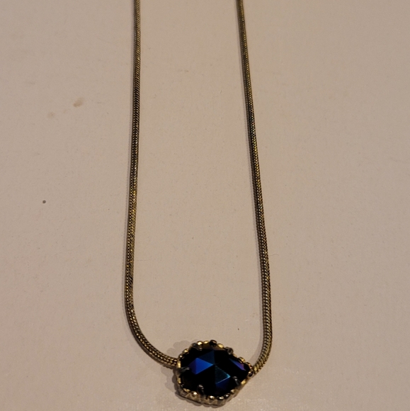 * READ * Rare Kendra Scott Cobalt Iridescent Necklace 14K Gold Plated over Brass - Picture 14 of 16